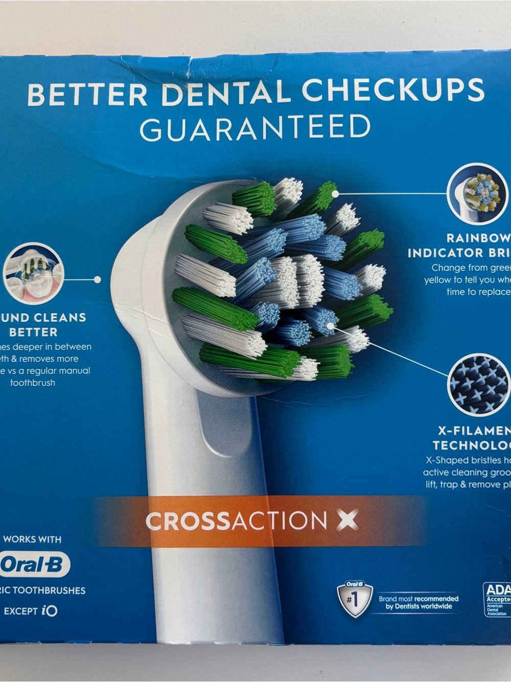Oral-B CrossAction X Replacement Electric Toothbrush Heads, 10-count, White New - Picture 2 of 5